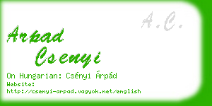 arpad csenyi business card