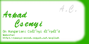 arpad csenyi business card